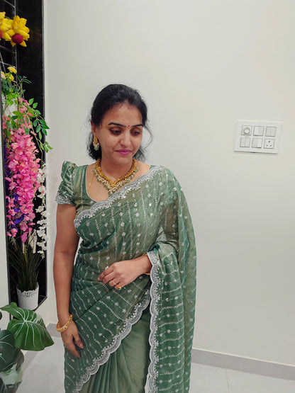 Saree un stitched blouse  -SLS243