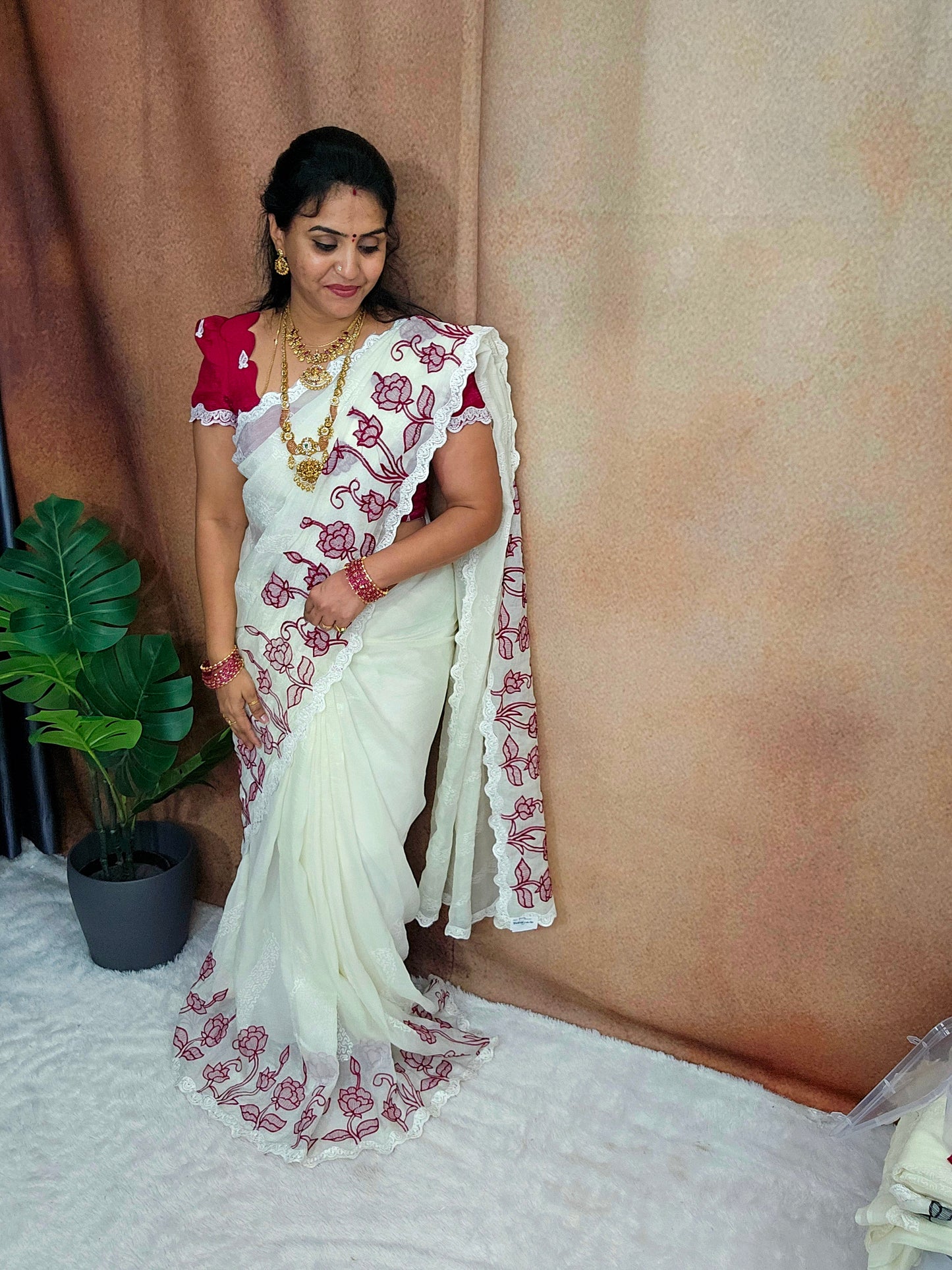 Saree un stiched blouse code SLS 674