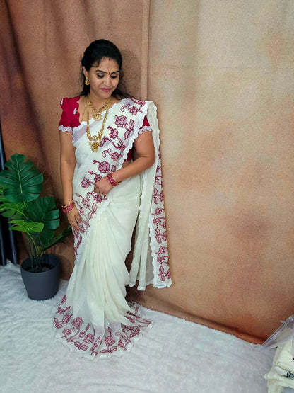 Saree un stiched blouse code SLS 674