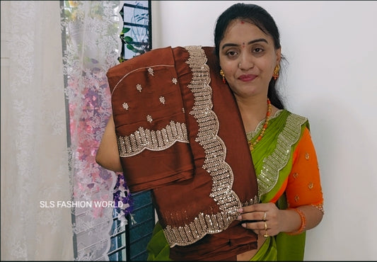 Saree un stiched blouse code SLS 590