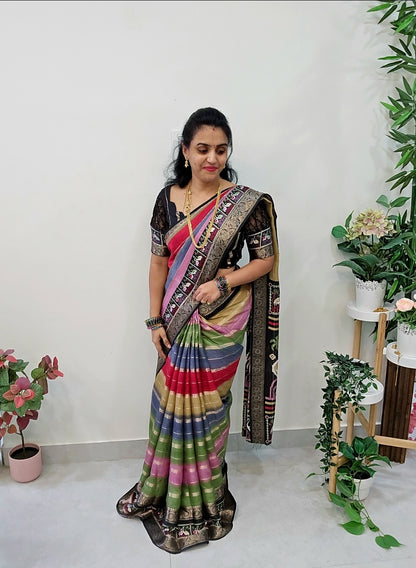 Code SLS 206  saree un stiched blouse