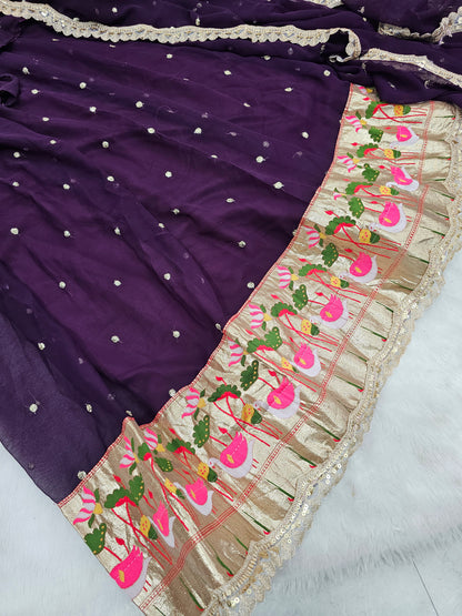 full stitches free size lehenga  code SLS 587