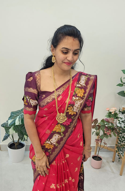 Long chandraharam dollar  with earrings 263 J