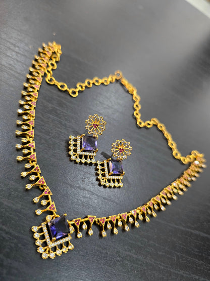PURPUL Neck set with earinges code SLS 512J