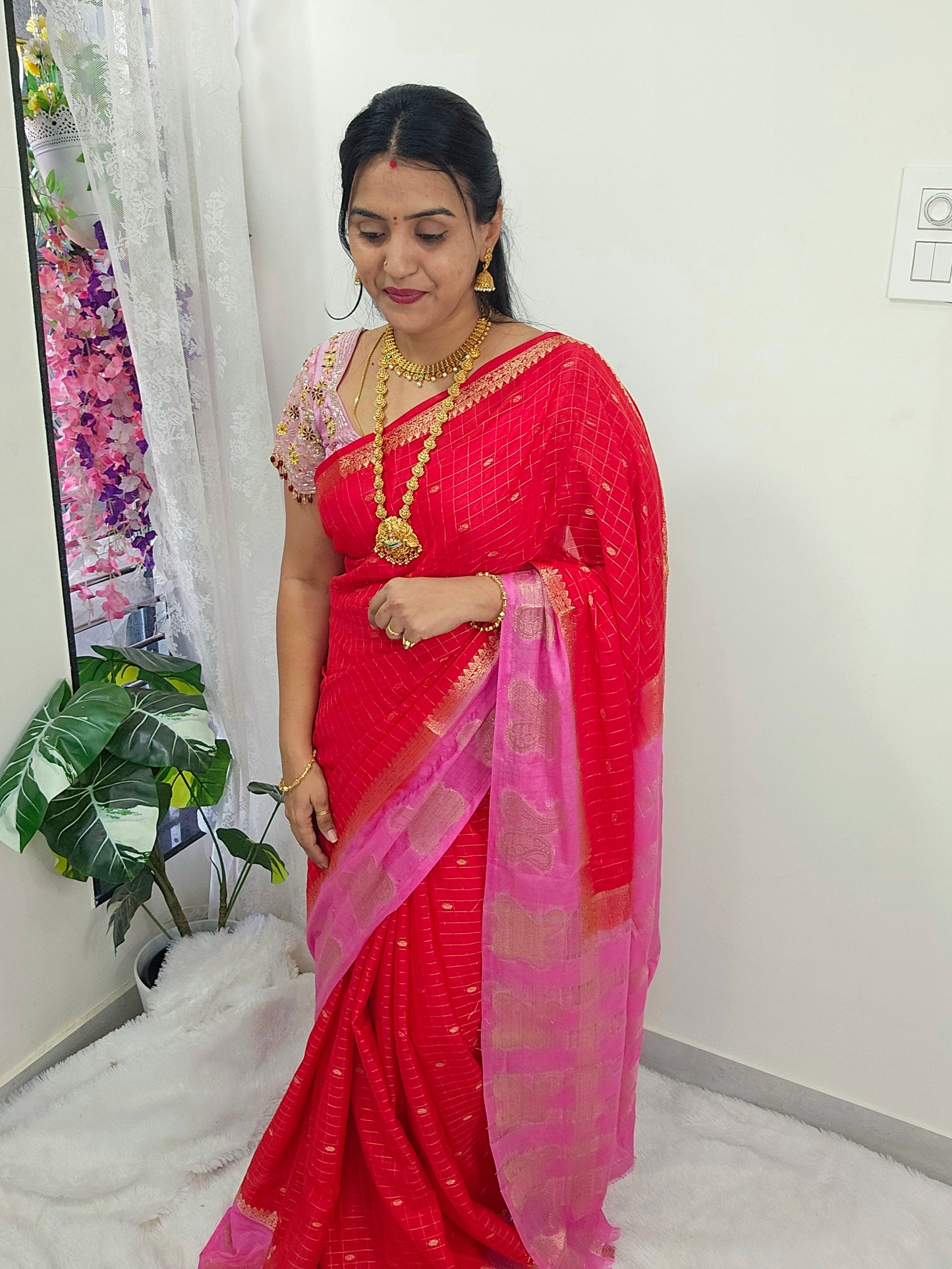 Saree un stiched blouse code SLS 507