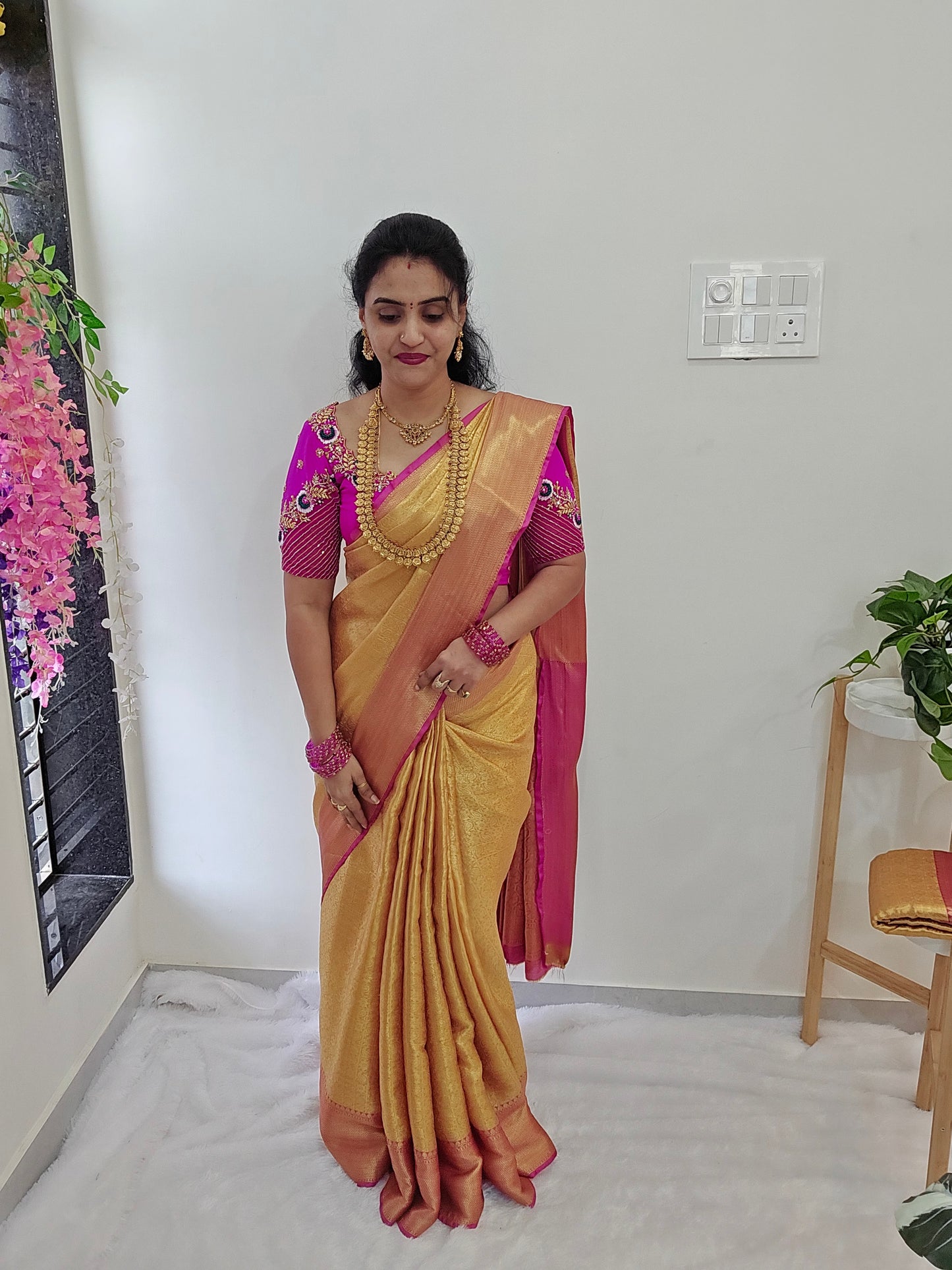 Saree un stiched blouse code SLS 450