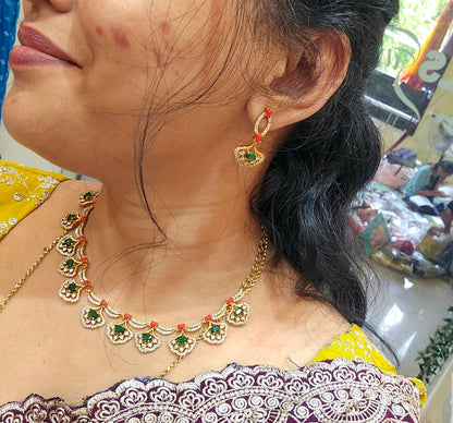 Neck set with earrings- SLS 76J