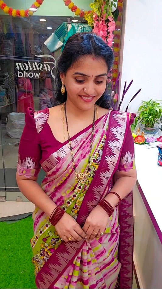 Saree un stiched blouse code SLS 489