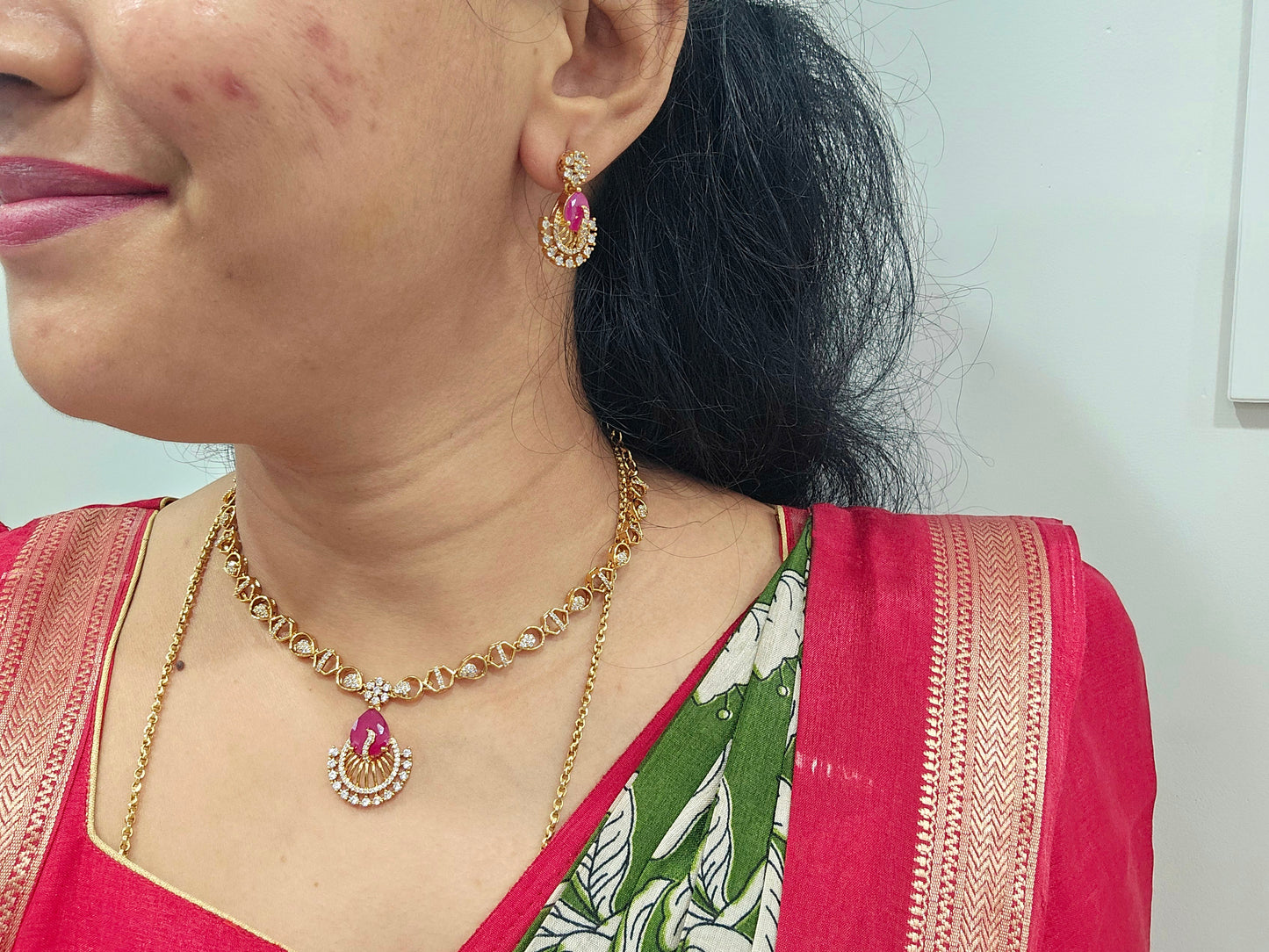 Neck set with earrings - SLS 94J