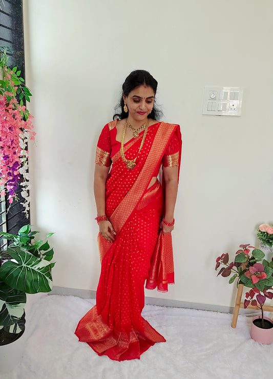 Code SLS214 saree un stiched blouse
