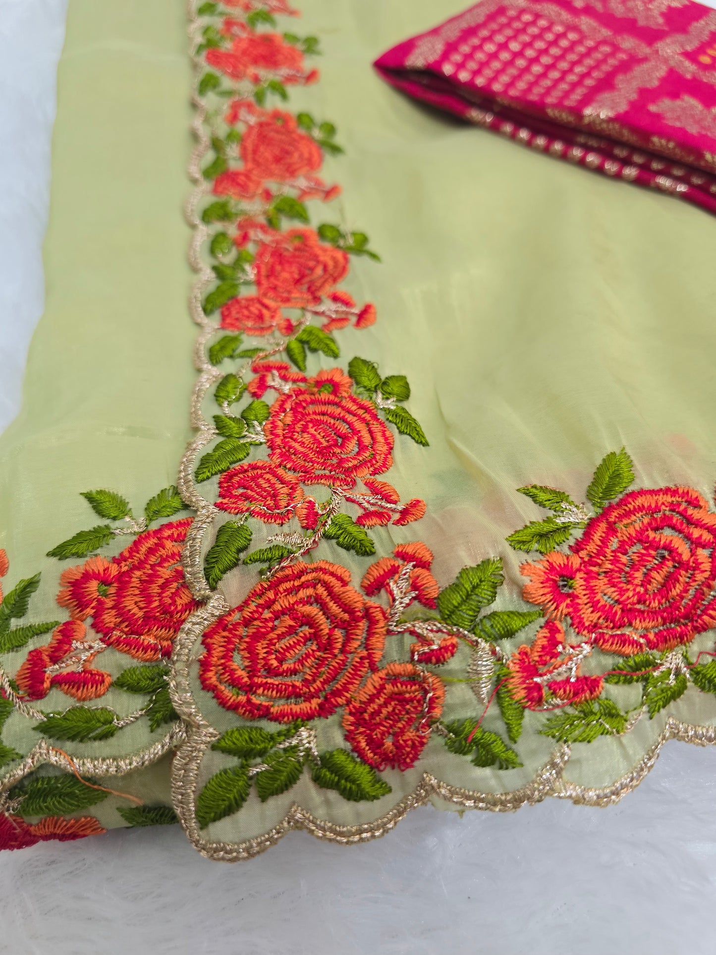 Saree un stiched blouse code SLS  282