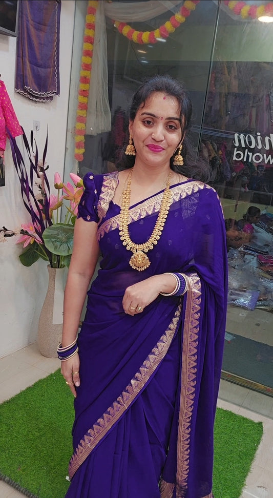 Saree un stiched blouse - SLS75