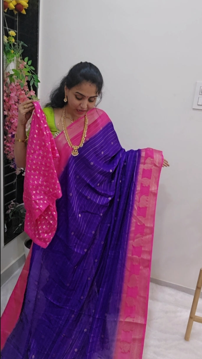 saree un stitched blouse - SLS 226