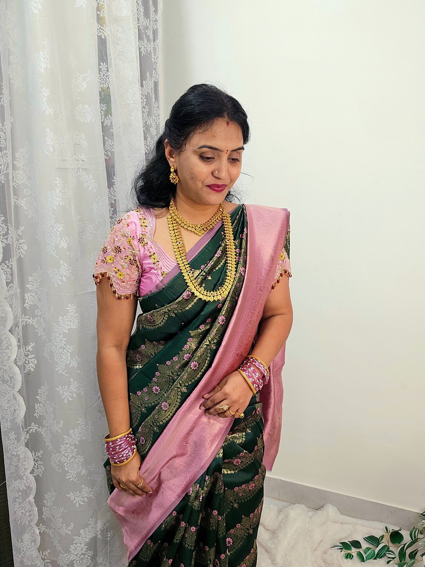 Saree un stiched blouse code SLS 495