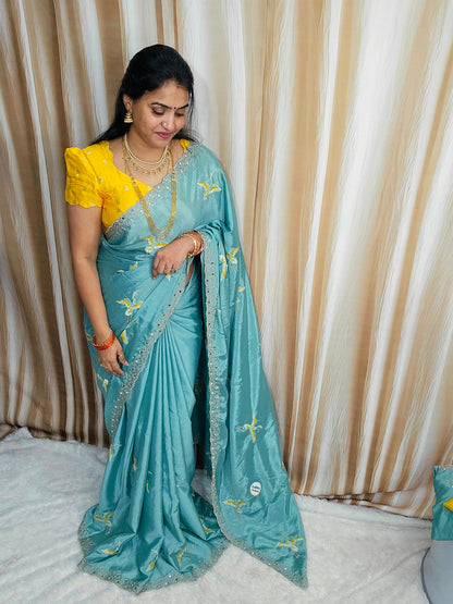 Saree un stiched blouse code SLS 656