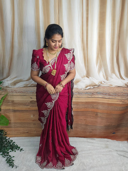 Saree un stiched blouse code SLS 686