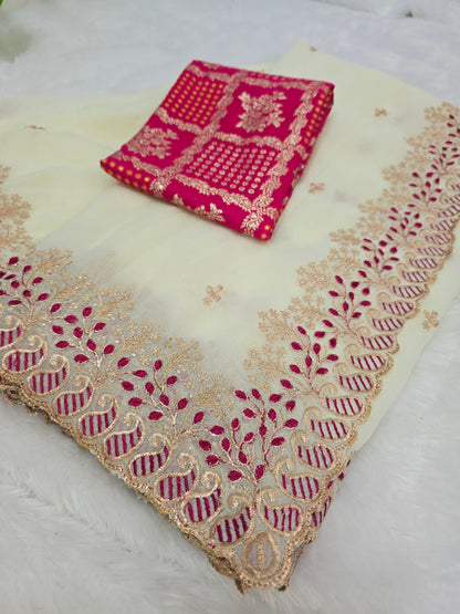 Saree un stiched blouse code SLS 283