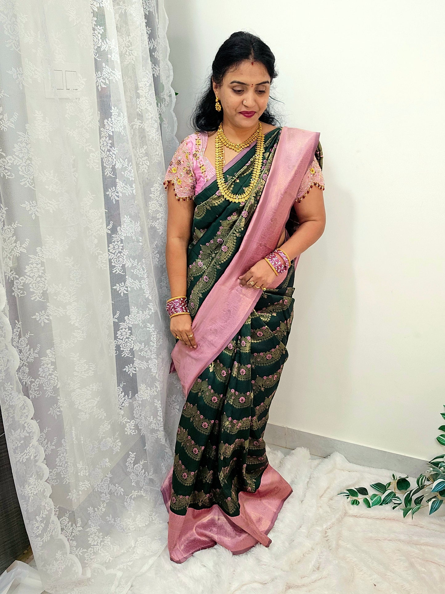 Saree un stiched blouse code SLS 495