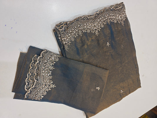 Saree un stiched blouse  code SLS 241