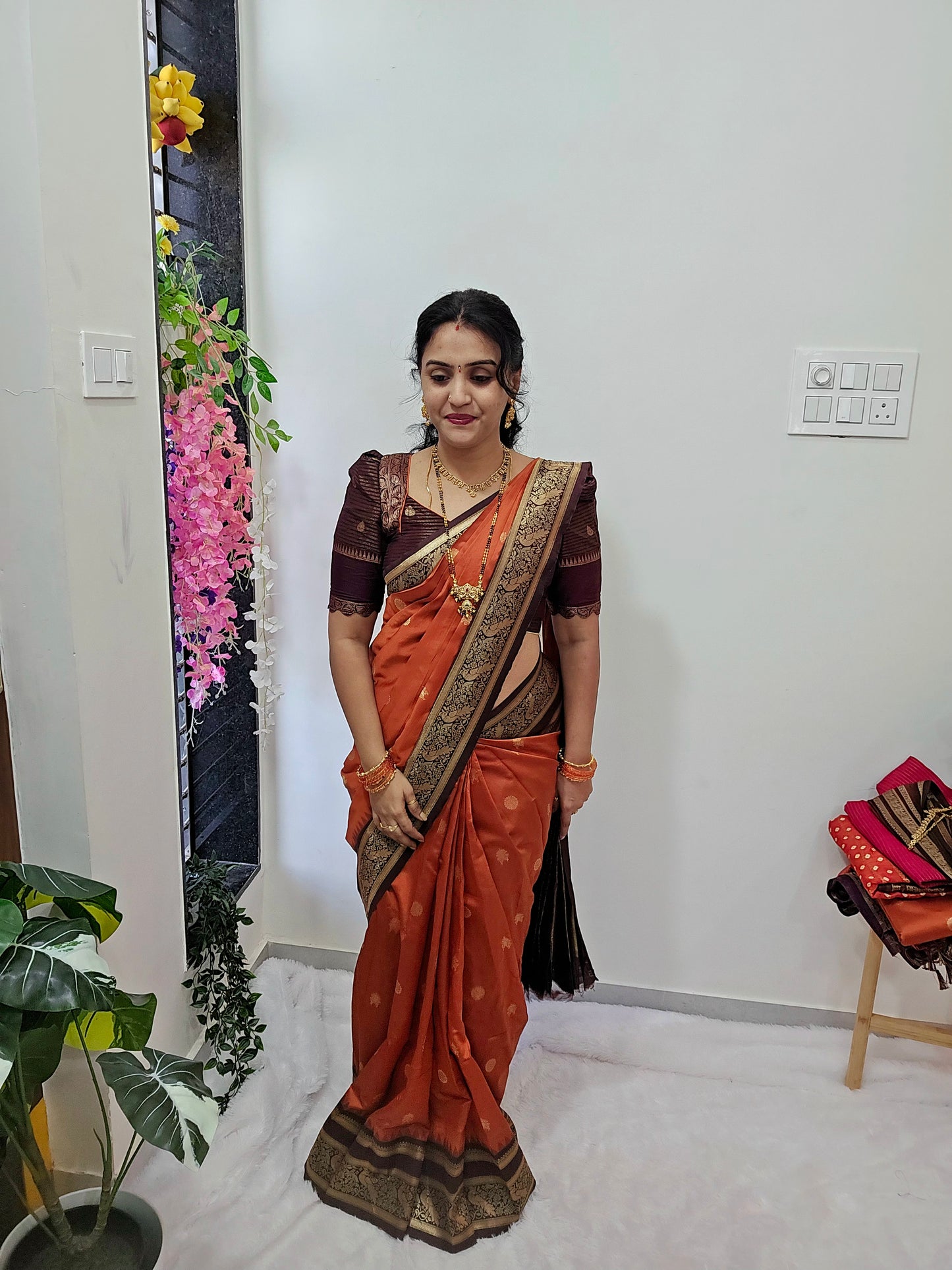 Saree un stiched blouse code SLS 374