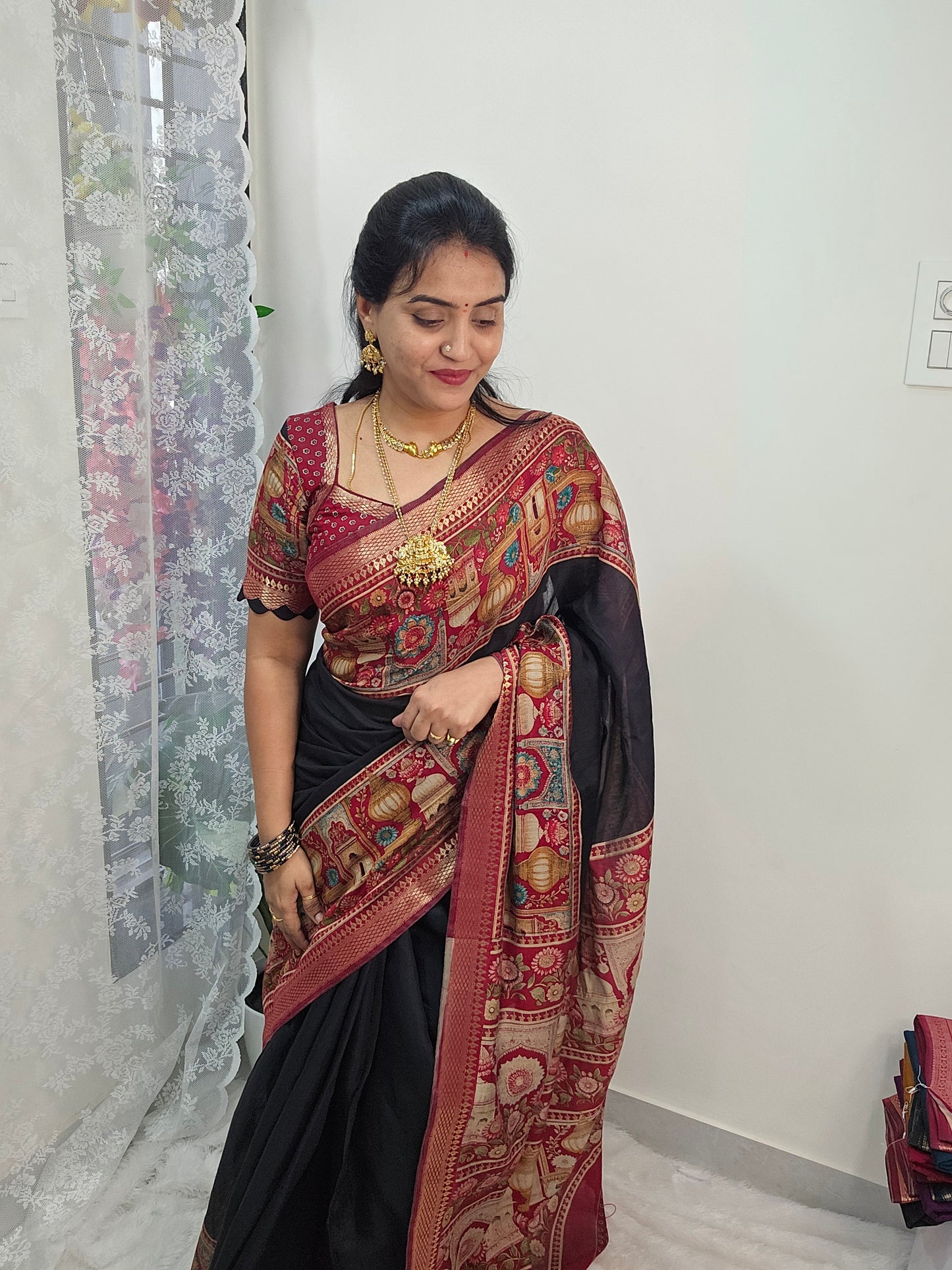 Saree un stiched blouse code SLS 632
