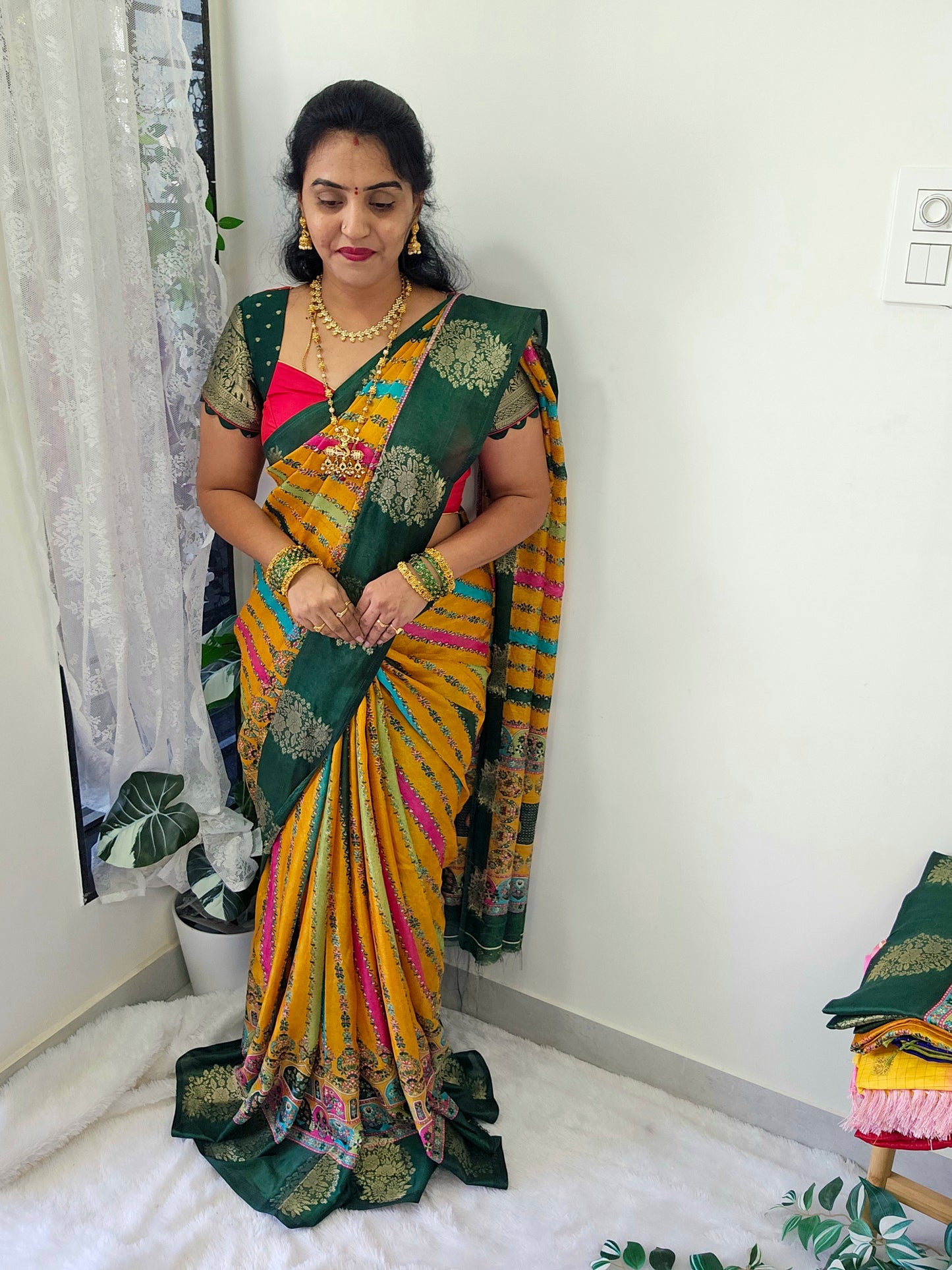 Saree un stiched blouse code SLS 527