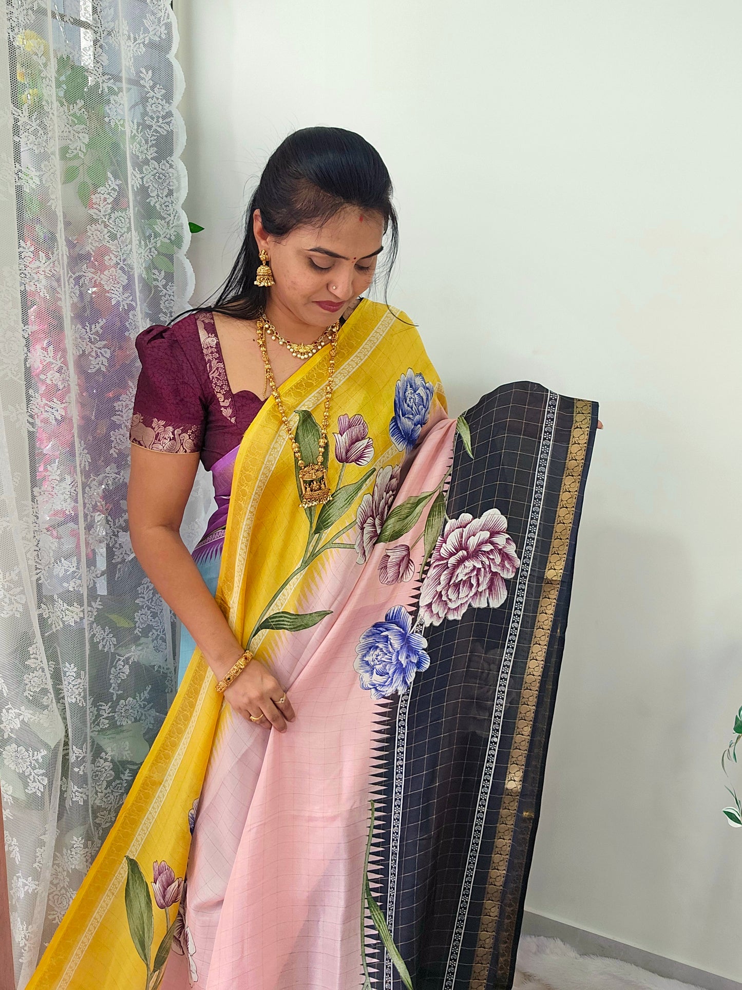 Saree un stiched blouse code SLS 564