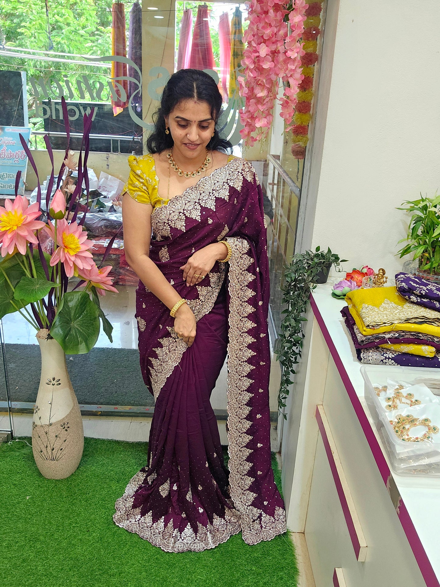Saree un stitched blouse -SLS68