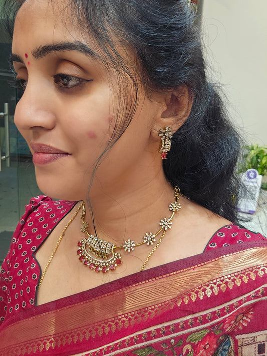 Neck set with earrings - SLS 75J
