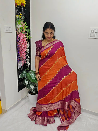 Saree un stiched blouse code SLS 427