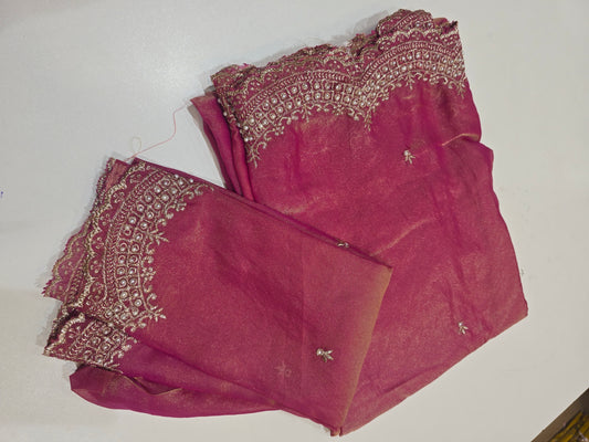 Saree un stiched blouse  code SLS  241