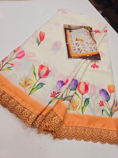Saree un stiched blouse 274