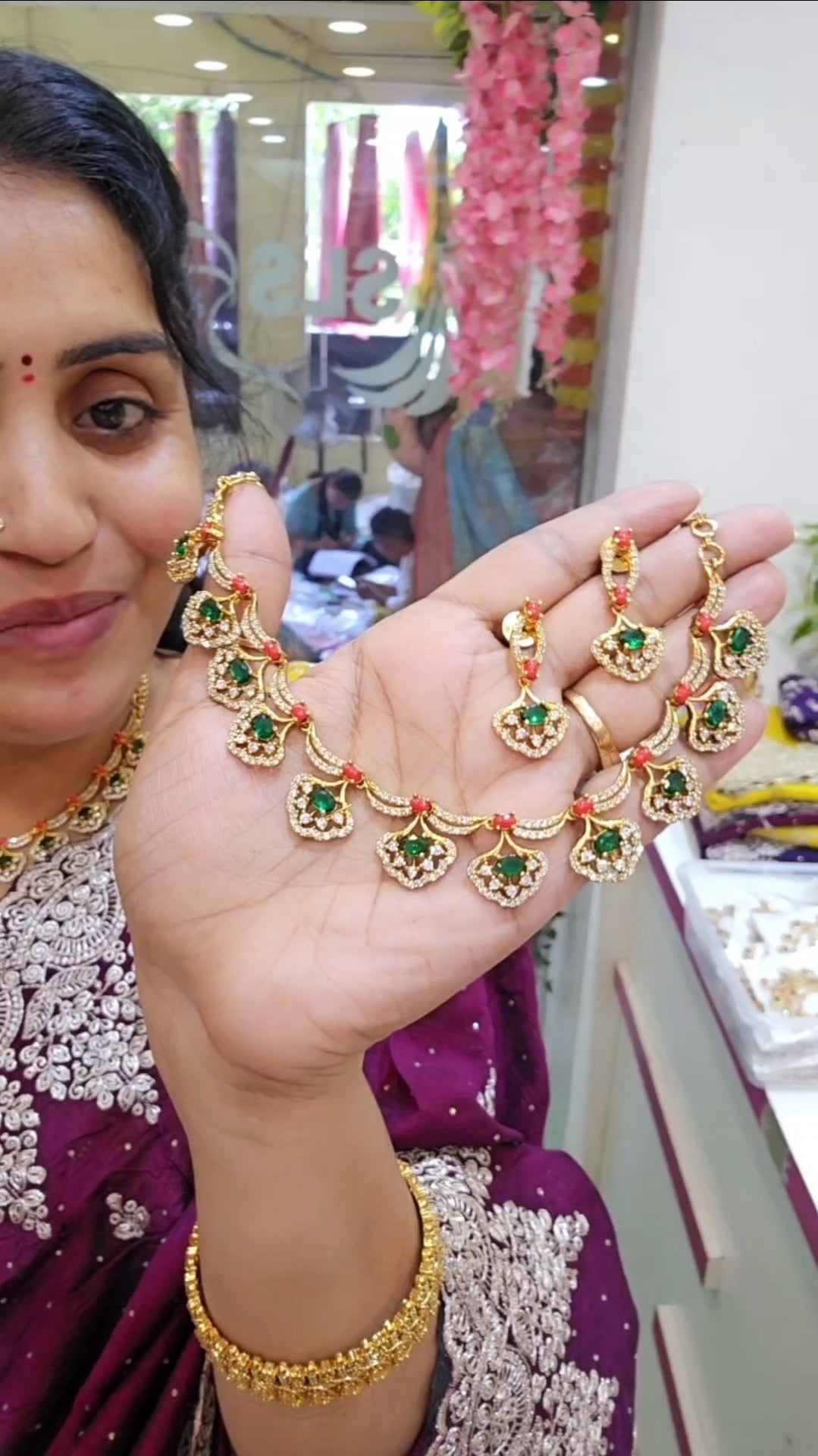 Neck set with earrings- SLS 76J