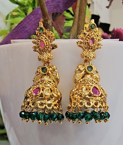 Screw back Earrings( Green)-SLS88J