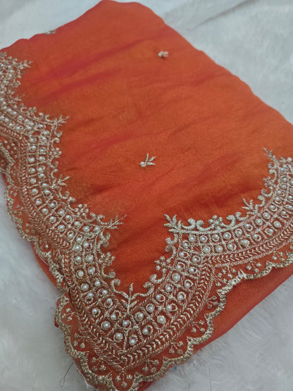 Saree un stiched blouse code SLS 370