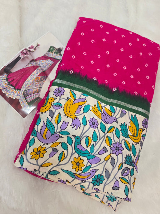 Yellow saree Saree un stiched blouse code SLS 297