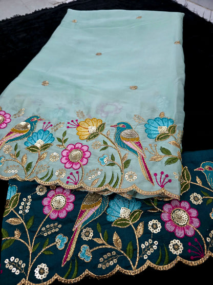 Saree un stiched blouse code SLS 605