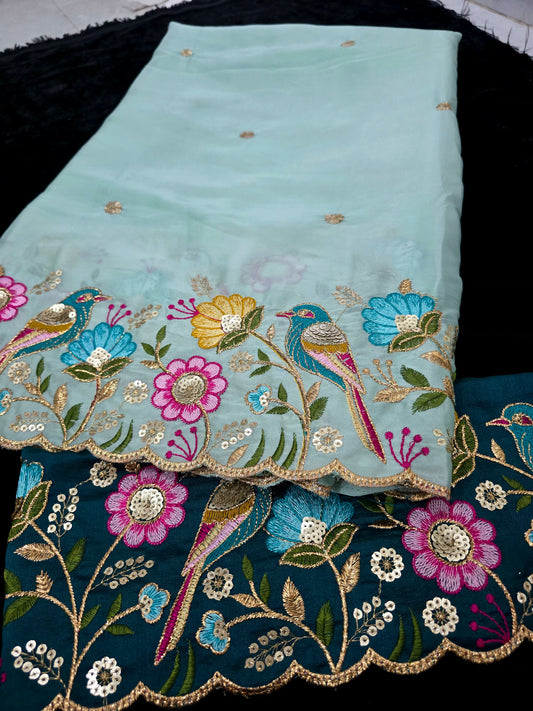 Saree un stiched blouse code SLS 605