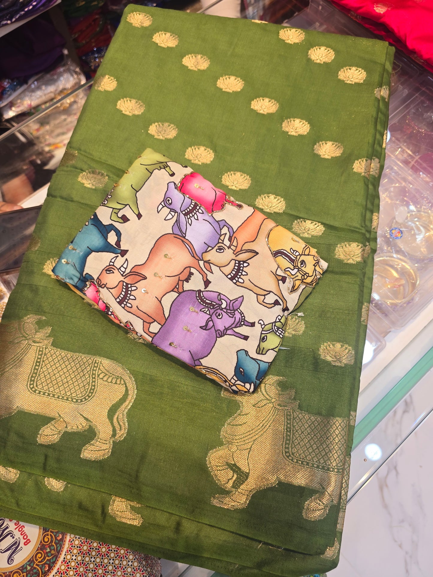 Saree un stitched blouse- SLS  227