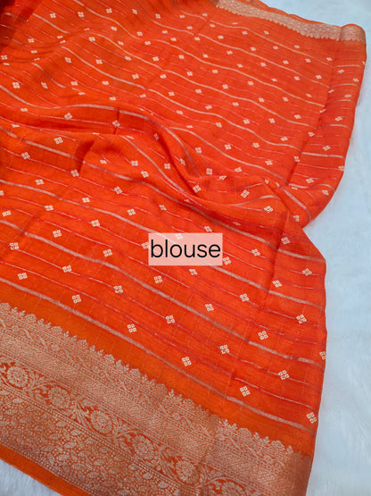 Orange color un stiched blouse code SLS 296