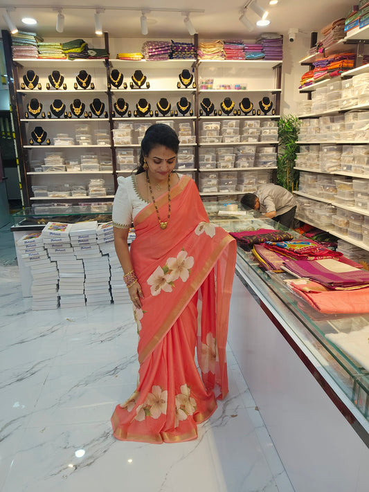 Saree un stiched blouse code SLS 730