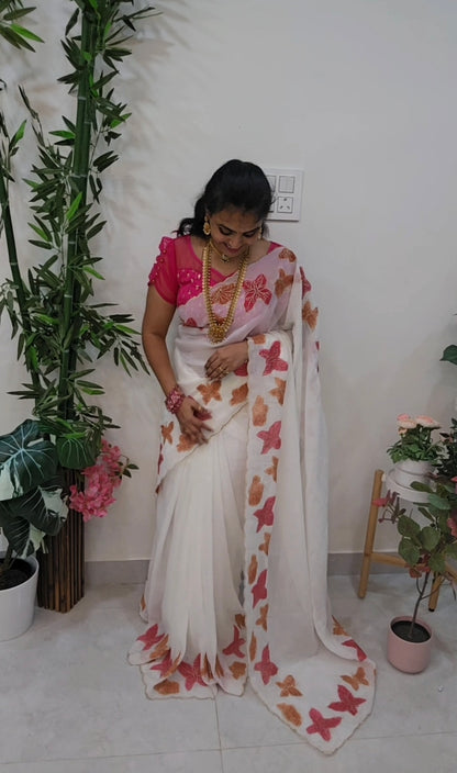 Saree un stiched blouse code SLS 658