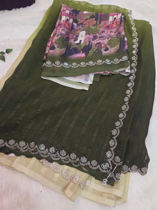 Saree un stiched blouse code SLS 261