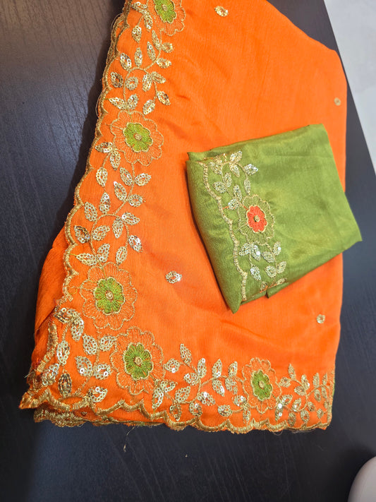 Saree un stiched  blouse code SLS 254
