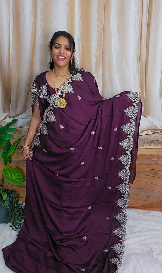 Saree un stiched blouse code SLS 686
