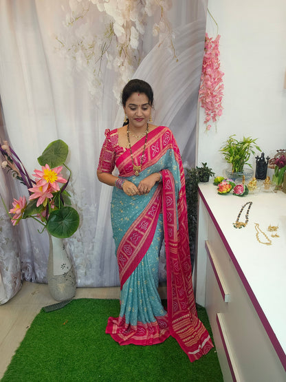 Saree un stiched blouse code SLS 473
