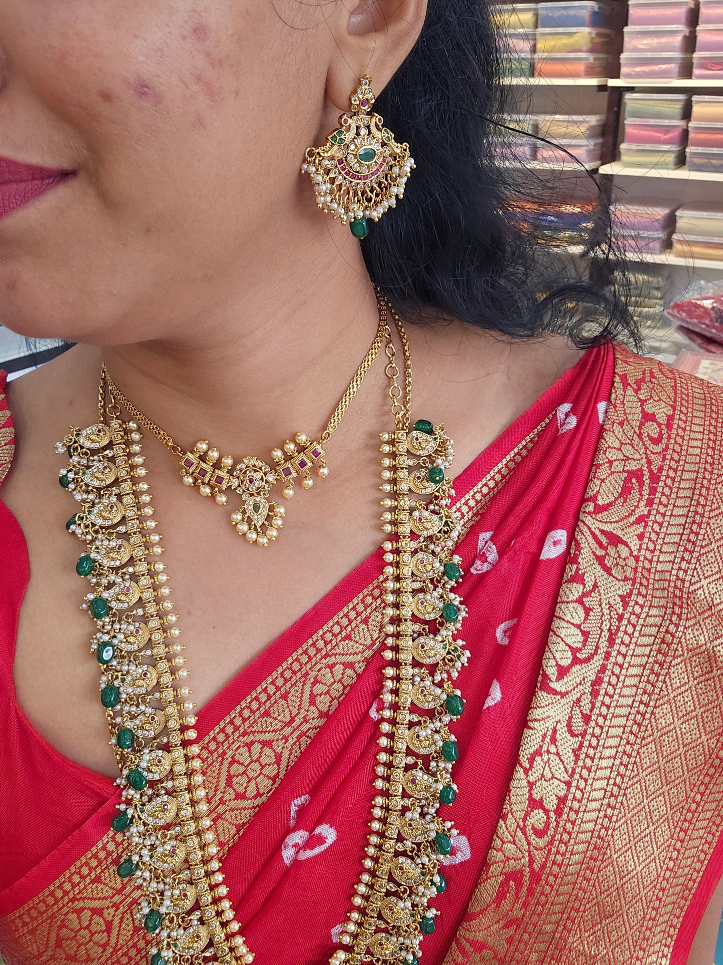Long neck set with earrings SLS 99j