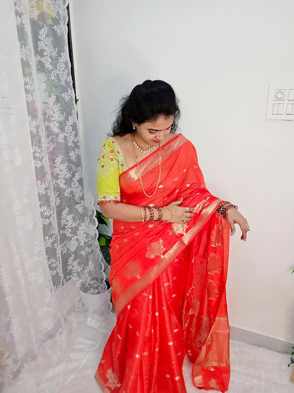 Saree un stiched blouse code SLS 421