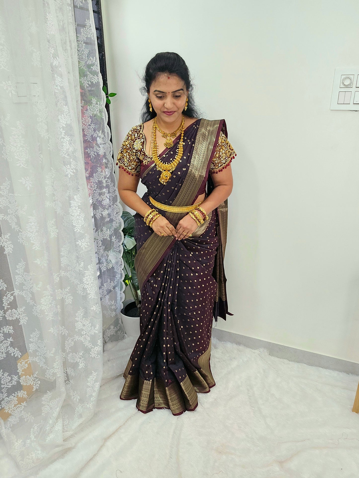 Saree un stiched blouse code SLS 505