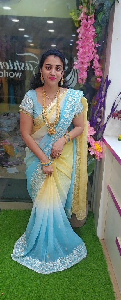 Saree un stitched blouse-SLS67